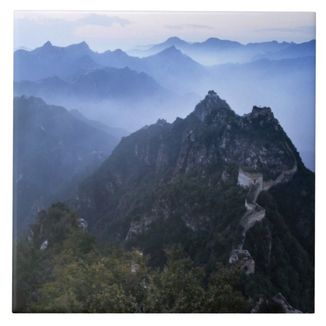 Great Wall in early morning mist, China Tile (Front)