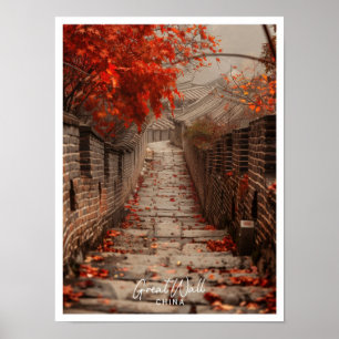 Great Wall of China Art travel famous place Poster