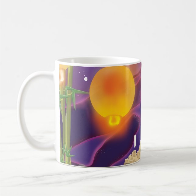 Great Wall Of China Chinese Lanterns Coffee Mug (Left)