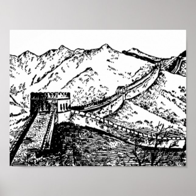 great wall of china drawing poster (Front)