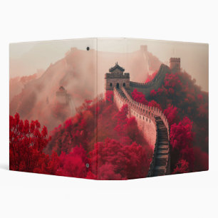 Great Wall of China in Autumn – Scenic Red Binder