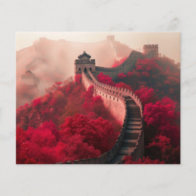 Great Wall of China in Autumn – Scenic Red Flyer (Front)