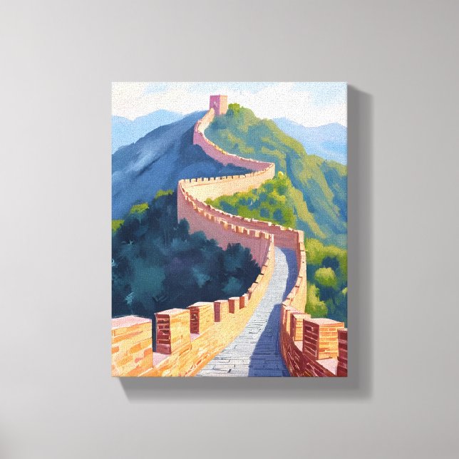 Great Wall of China Painting Canvas Print (Front)