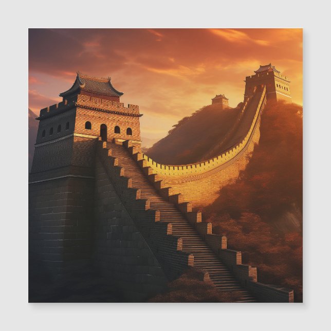 Great Wall of China Sunset Magnetic Card – Asian (Front)