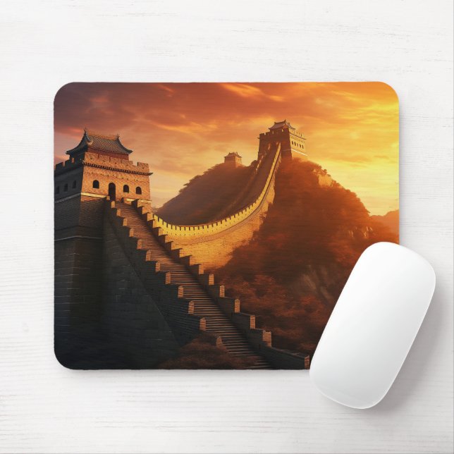 Great Wall of China Sunset Mouse Pad – Majestic  (With Mouse)