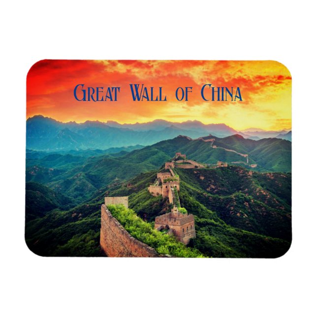 Great Wall of China sunset stylized Magnet (Horizontal)