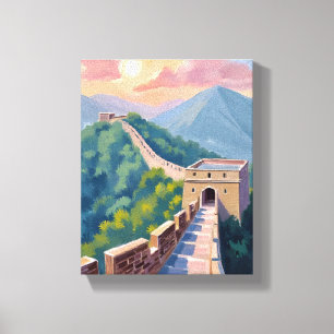 Great Wall of China   Travel Painting Canvas Print