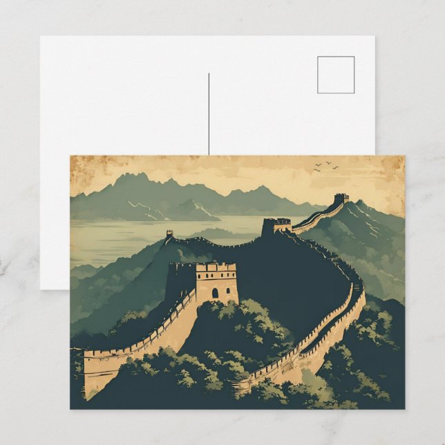 Great Wall of China Travel Postcard (Front/Back)