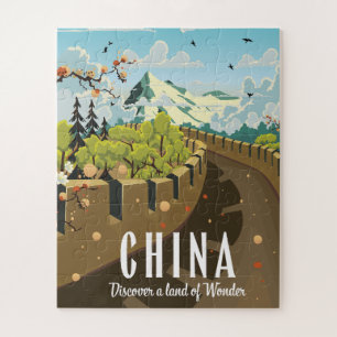 Great wall of China travel poster Jigsaw Puzzle