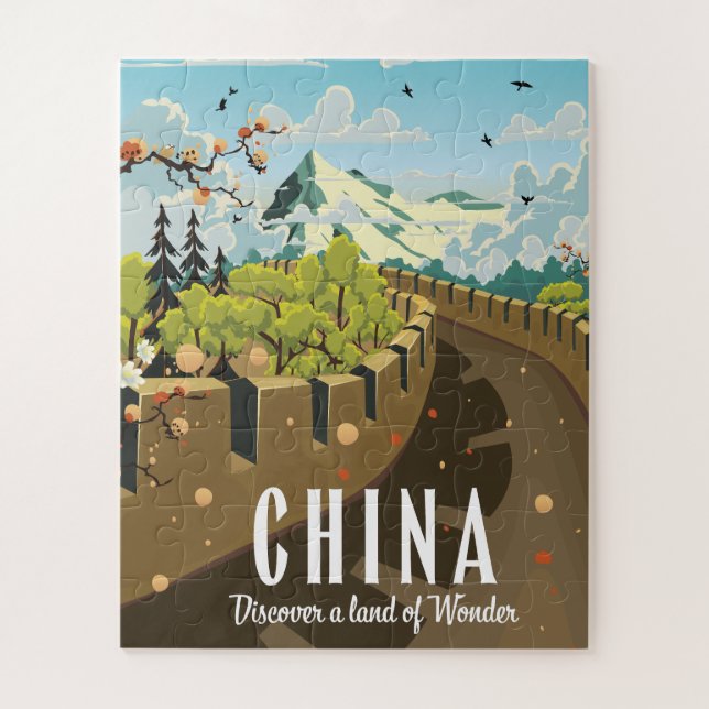 Great wall of China travel poster Jigsaw Puzzle (Vertical)
