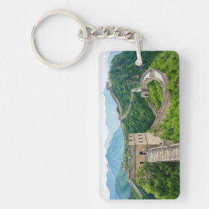 Great Wall of China Watercolor Keychain