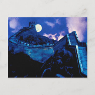 Great Wall of China with moon Postcard