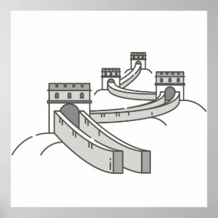 Great Wall of China World Landmark Poster