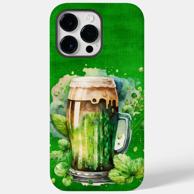 GREAT WATERCOLOR IRISH GREEN BEER Case-Mate iPhone CASE (Back)