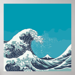 Great Wave and Mount Fuji vintage japanese woodcut Poster