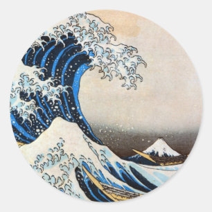 Great Wave, Hokusai, Ukiyo-e Classic Round Sticker