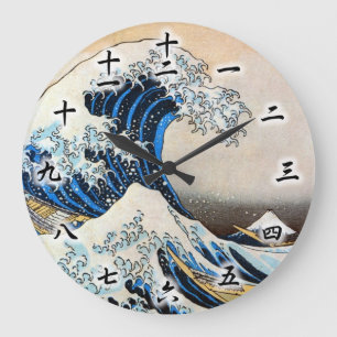 Great Wave, Hokusai, Ukiyo-e Large Clock