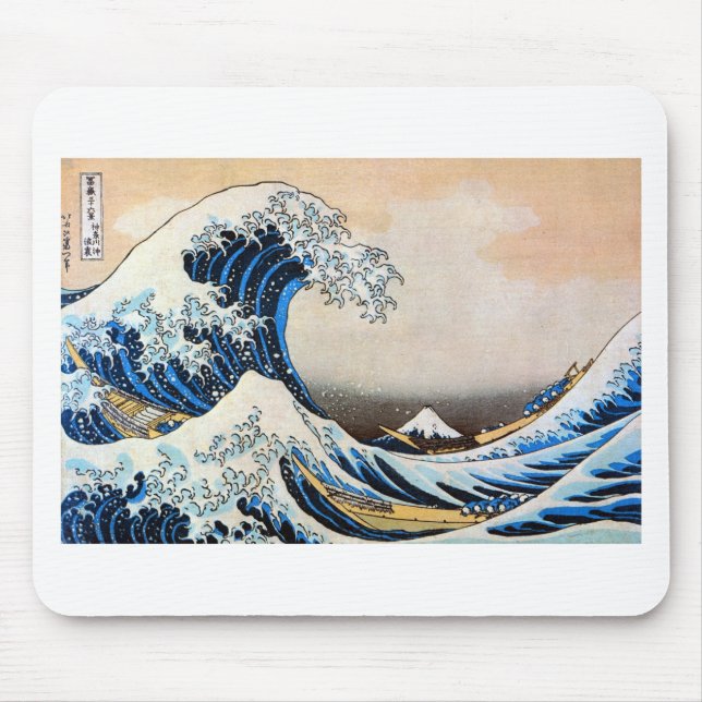 Great Wave, Hokusai, Ukiyo-e Mouse Pad (Front)