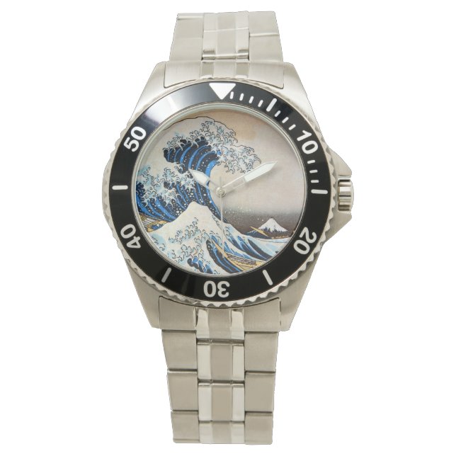 Great Wave, Hokusai, Ukiyo-e Watch (Front)