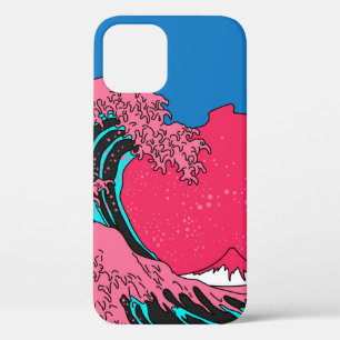 Great Wave in Vaporwave Pop Art style. View on the iPhone 12 Case