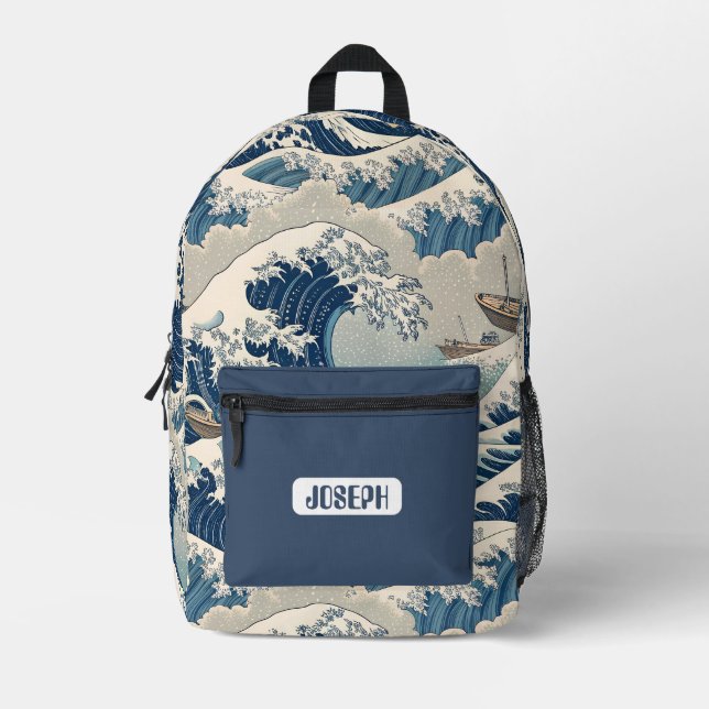 Great Wave Japanese Art Backpack (Front)