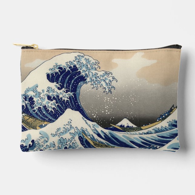 Great Wave Kanagawa Japanese Painting Accessory Pouch (Front)