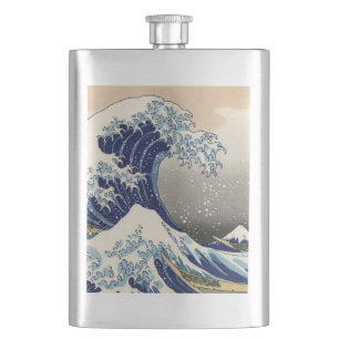Great Wave Kanagawa Japanese Painting Hip Flask
