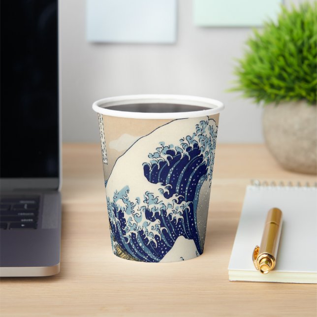 Great Wave Kanagawa Japanese Painting Paper Cups (Insitu)
