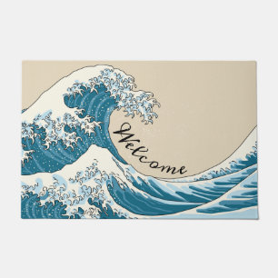 Great wave - light blue doormat