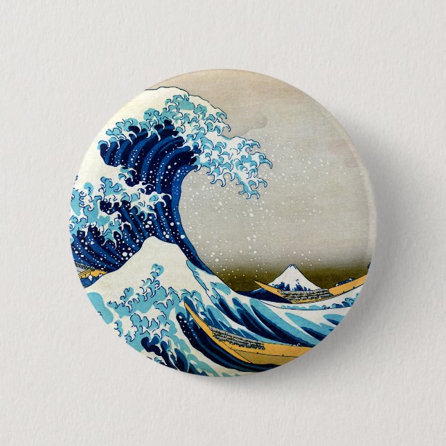 Great Wave off Kanagawa 2 Inch Round Button (Front)