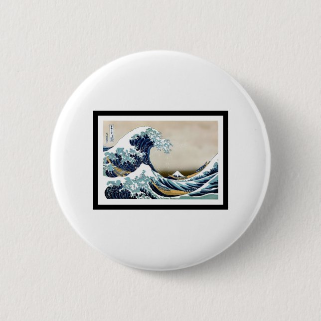 Great Wave off Kanagawa 2 Inch Round Button (Front)
