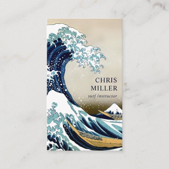 Great Wave off Kanagawa by Hokusai Surfer Business Card (Front)