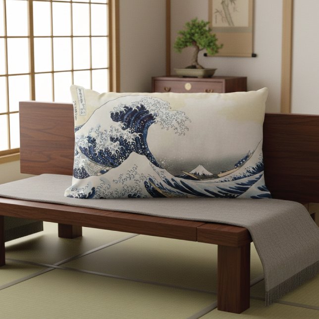 Great Wave off Kanagawa Hokusai Lumbar Pillow (Creator Uploaded)