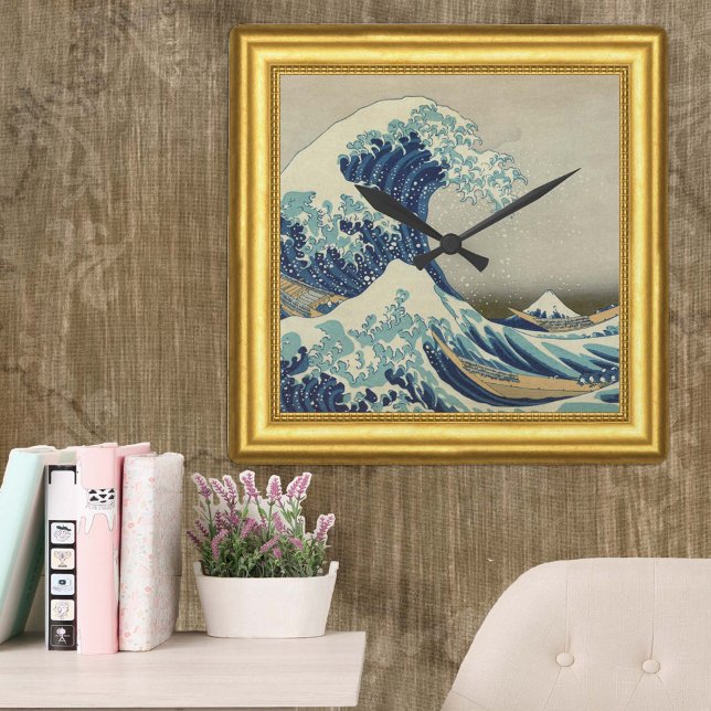 Great Wave off Kanagawa, Japan, Framed Square Wall Clock (Creator Uploaded)
