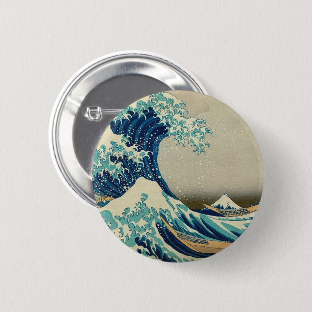 Great Wave off Kanagawa & Japanese Art /Japan 2 Inch Round Button (Front & Back)