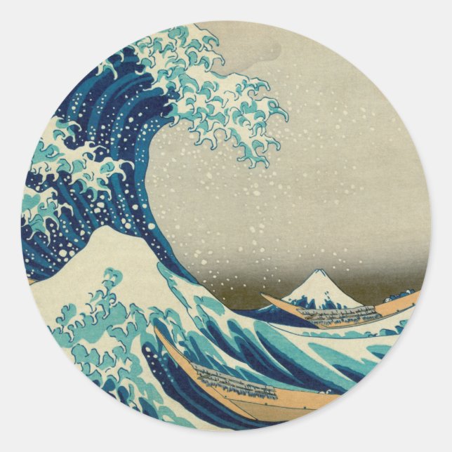 Great Wave off Kanagawa & Japanese Art /Japan Classic Round Sticker (Front)