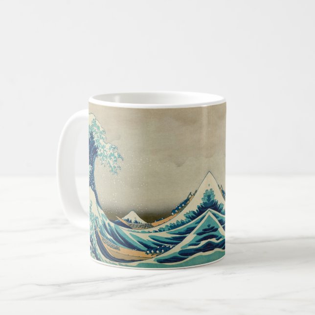 Great Wave off Kanagawa & Japanese Art /Japan Coffee Mug (Front Left)