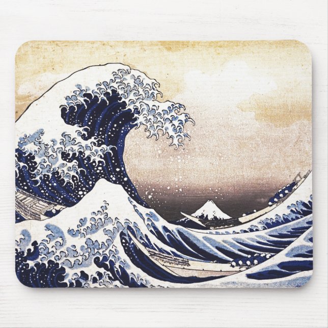 Great Wave Off Kanagawa Japanese Woodblock Print Mouse Pad (Front)