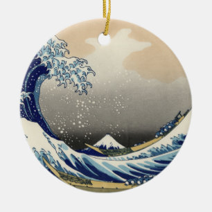 Great Wave off Kanagawa & Mount Fuji Japan Sea Ceramic Ornament