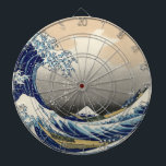 Great Wave off Kanagawa & Mount Fuji Japan Sea Dartboard<br><div class="desc">"The Great Wave off Kanagawa, " also known as "Under the Wave off Kanagawa, " is a captivating woodblock print by the renowned Japanese artist Katsushika Hokusai. Created around 1831, it's part of a series titled "Thirty-six Views of Mount Fuji." The artwork depicts a scene of immense power and contrasting...</div>