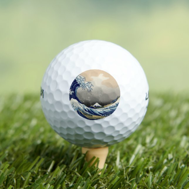 Great Wave off Kanagawa & Mount Fuji Japan Sea Golf Balls (Insitu Tee)