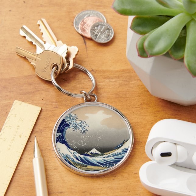 Great Wave off Kanagawa & Mount Fuji Japan Sea Keychain (Desk)
