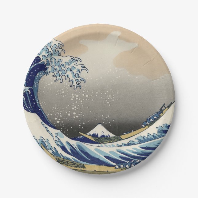 Great Wave off Kanagawa & Mount Fuji Japan Sea Paper Plate (Front)