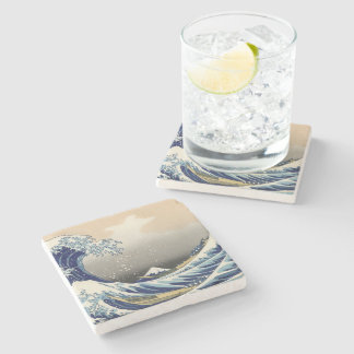 Great Wave off Kanagawa & Mount Fuji Japan Sea Stone Coaster