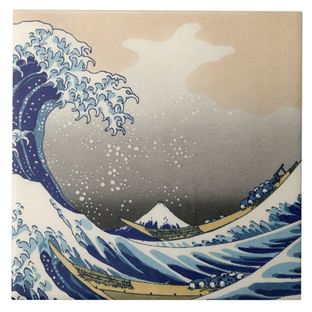 Great Wave off Kanagawa & Mount Fuji Japan Sea Tile (Front)