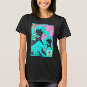 Great Wave off Kanagawa Vaporwave Glitch Aesthetic T-Shirt