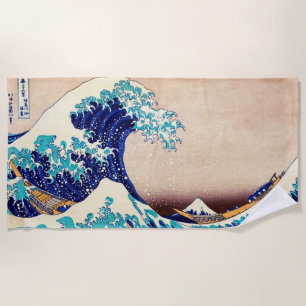 Great Wave Off Kanagawa Vintage Japanese Art Beach Towel