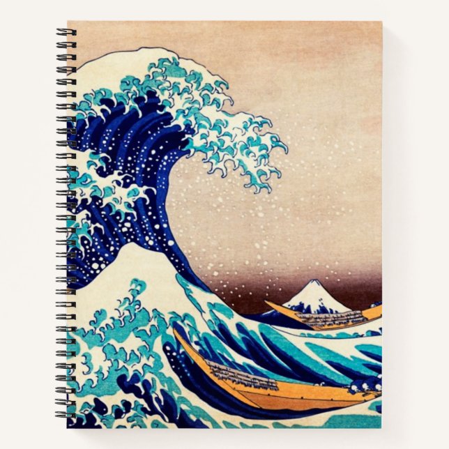 Great Wave Off Kanagawa Vintage Japanese Art Notebook (Front)