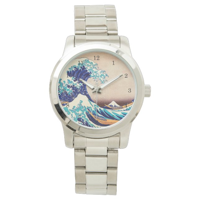 Great Wave Off Kanagawa Vintage Japanese Art Watch (Front)