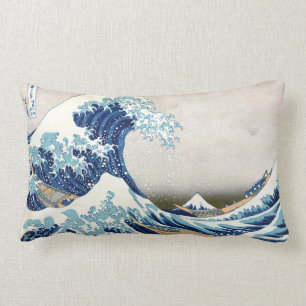 Great Wave Off Kanagawa Vintage Japanese Fine Lumbar Pillow